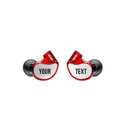 MEE audio M6 PRO 2nd Generation Universal-Fit Noise-Isolating Musicians’ in-Ear Monitors with Custom-Engraved Text Metal Plates (Red)