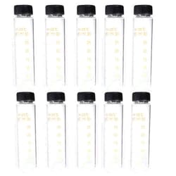 SKYPRO 10Pcs 30ml Lab Clear Glass Test Tube Round Bottom Graduated with Screw Cap for Scientific Experiments, Party, Decorate The House, Candy Storage