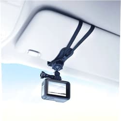 Vamson Car Sun Visor Mount Holder with Reinforcing Rope for GoPro Hero 13 12 11 10 9 8, Insta360 X4 X3 X2, DJI OSMO Action, AKASO-Adjustable Camera Holder for iPhone/Samsung, for Video Recording/Vlog