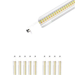 LEDMyplace.com LEDMyplace 60W 8ft T8 V Shape Integrated LED Tube Light, 6500K Daylight White, 7200 Lumens, 80>CRI, Clear Lens, Plug and Play Linkable for Warehouse, Supermarket, Garage, Pack of 6