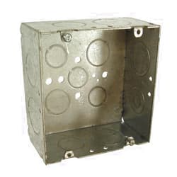 RACO Pack of 3 Hubbell-Raco 8265 2-1/8-Inch Deep, 3/4-Inch and 1-Inch Side Knockouts Welded 4-11/16-Inch Square Box