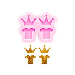 Angel Wings Super Glossy Mini Crown and T-Shirt Shape Earrings Silicone Mold Earring Resin Mold DIY Keychain Craft Epoxy Molds Jewelry Making Earring Resin Mould