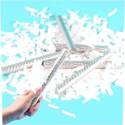 FameFame 40Pack White Confetti Wands, Tissue Confetti Flick Flutter Sticks for Wedding Celebrations, Anniversary, Birthday Party, 7.8inch Confetti Popper