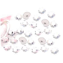 Wzttdm 150Pcs Crystal Rhinestones, 25MM Flat Back Round Acrylic Rhinestones, Round Acrylic Big Flatback Gems, Clear Plastic Glitter Gems for Costume Jewelry Making Invitation Wedding Craft Decoration
