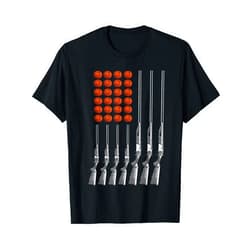 Patriotic Clay Pigeon Target Sporting Lover Outfit American Flag Trap Shooting Funny Skeet Sport Gift Men Women T-Shirt