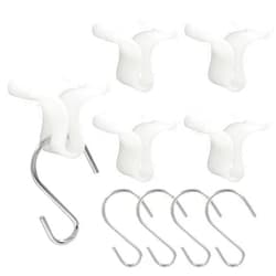 Bonsicoky 15 Pcs White Grid Clips, Drop Ceiling Hanger with 15 Pcs Metal S-Hooks for Office, Classroom, Home, Party and Wedding Decoration