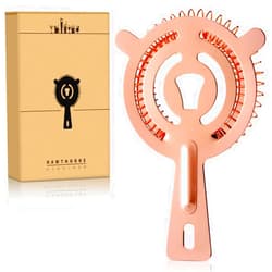 Eligara Hawthorne Strainer - Stainless Steel Cocktail Strainer with High-Density Spring, Bartenders Tool - Drink Strainers for Boston Shakers & Mixing Glasses (Rose Gold)
