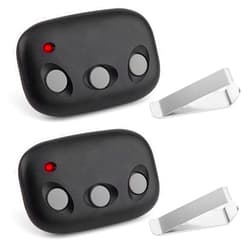 LAWOHO Garage Door Opener Remote for 318MHz Linear Megacode MCT-3 DNT00089 Compatible with Linear LDO33 | LDO50 | LSO50 | LDCO800 | LCO75 Operators (2 Pack 3 Channel Clip Remote)