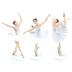 BLLREMIPSUR 3 PCS Dancing Girl Ballerina Figurine, Ballerina Figurine Cake Topper, White Ballet Girl Figure Cake Decoration