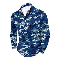 Generic Men's Camouflage Polo Shirts 3 Button Quick Dry Performance Tops Shirt Outdoor Casual Collar Shirt Golf Pullover