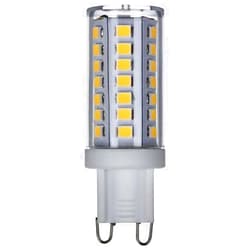 Satco S11234 5W/LED/G9/830/CL/120V/DIM – 5 Watt JCD LED; G9 Base; Clear Finish; 3000K; Soft White; 120 Volt; T4 Shape; 40W HID Equivalent; 2.13