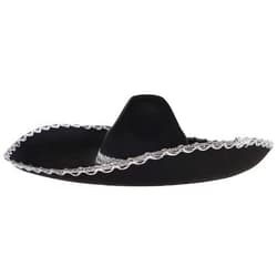 Amscan Forum Novelties Amscan Silver Trim Black Sombrero Halloween Costume Accessory, Adult, 21