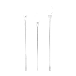 Agatige 3Pcs Nail Art Stirring Rod Stainless Steel Pink Rose Red Nail DIY Tools for Nail Salon (Transparent color)