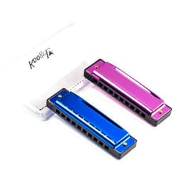 Koogel 2PCS Harmonicas for Adults, Diatonic Blues Harp Mouth Organ Musical Instruments 10 Hole Metal Harmonica for Professionals and Beginners