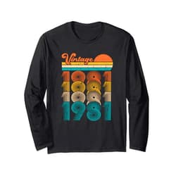 40 Jahre Geschenk Geburtstagsshirt Deko Vintage 1981 40th Birthday Men Women Vintage Retro Long Sleeve T-Shirt