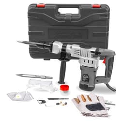 XtremepowerUS 1400W Demolition Electric Jack Hammer Concrete Breaker Trigger Lock with (2) Chisel Bit with Carrying Case