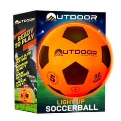 OutdoorCruiser Outdoor Cruiser Light Up Soccer Ball - Waterproof Rubber Construction, Glow in the Dark, Glows Up to 30 Hours with Tap Activation, Complete Set with Pump & Spare Batteries, Official Size 5, Ages 8-15