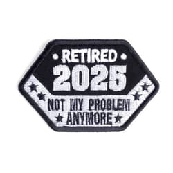 5SECOM Funny Retirement Patch – Not My Problem Anymore – Embroidered Iron On Patch for Jackets Hats Bags – Gift for Retired Coworkers or Friends