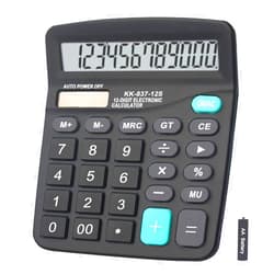 BESTWYA Calculators, BESTWYA 12-Digit Dual Power Handheld Desktop Calculator with Large LCD Display Big Sensitive Button (Black, Pack of 1)