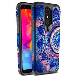 Rosebono Fashion Rosebono for LG Q7 Case, LG Q7 Plus Case, LG Q7+ Case, Slim Hybrid Dual Layer Shockproof Hard Cover Graphic Fashion Cute Colorful Silicone Skin Cover Armor Case for LG Q 7 (Mandala)