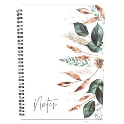 ZICOTO Aesthetic Spiral Notebook Journal For Women - Cute Dried Floral 10.5