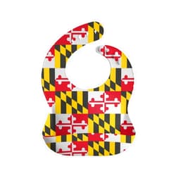 Route One Apparel | Maryland Themed Silicone Baby Bibs for Eating Toddlers Button Snaps with Food Catcher