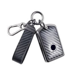 YO&YOYE Carbon fiber texture key fob cover Compatible with Volvo XC90, XC60, XC40, S60, S90, V60, V90, Polestar 1, Polestar 2, Zinc Alloy Key Case keychain
