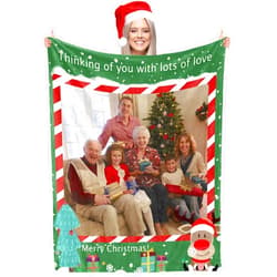 Rsskeoo Custom Blankets for Christmas, Customized Flannel Throw Blankets with Photos Text, Happy New Year Holiday Christmas eve Christmas Personalized Gifts for Family, Friends, Couples, Kids