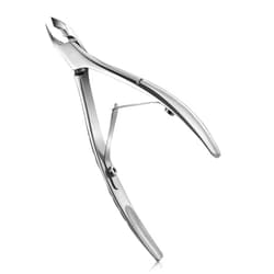 FERYES Cuticle Clipper with Pusher, 2 in 1 Professional Cuticle Trimmer, 6mm Full Jaw Cuticle Nipper, Stainless Steel Cuticle Remover Tool Mirror Silver