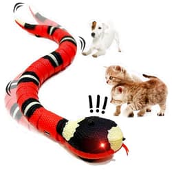 Pet2U 1PC Snake Cat Toy for Cats, Smart Sensing Snake Rechargeable, Automatically Sense Obstacles and Escape, Realistic S-Shaped Moving Electro-Sensing Cat Snake Toy, Interactive Toys for Cats