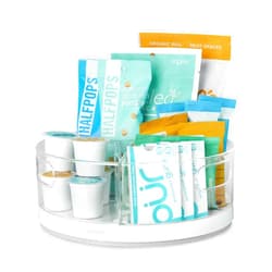 YouCopia Crazy Susan Lazy Susan Organizer, 3 BPA-Free Removable Clear Bins with Handles, Rotating Storage Turntable for Kitchen Cabinet, Pantry and Bathroom Organization