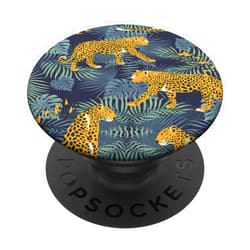 Annalisse Designs Co. Cheetah Print Leopard Elegant Jungle Pattern PopSockets Adhesive PopGrip for Smartphones with Smooth, Hard, Plastic Cases - Black