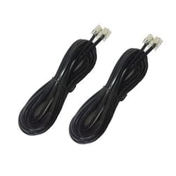 Vineen Phone Cord,Glian 2 Pack 6P4C 5M 16ft Black Phone Telephone Extension Cord Cable Line Wire RJ11 Modular Plug for Landline Telephone Modem Accessory