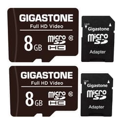 GIGASTONE 8GB 2-Pack Micro SD Card, Full HD Video, Surveillance Security Cam Action Camera Drone, 85MB/s Micro SDHC Class 10