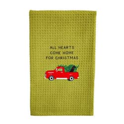 Mud Pie Christmas Waffle Towel, Red Truck, 25