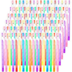 Crtiin Non Sharpening Pencils Point Pencils HB Translucent Pencils for School Stackable Pencil Multi Push Stacking Tip Pencils with Matching Eraser for Kids Office Students Teachers, 7 Colors(200 Pack)