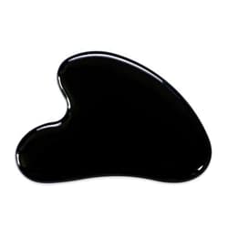 YAMHOHO Gua Sha Jade Stone Gua Sha Massage Tool, Guasha Tool for Face and Body Skin Massage. Tools for SPA Acupuncture, Pink Stone for Body Face Neck and Eye, Skin Care Gift for Woman (Black)