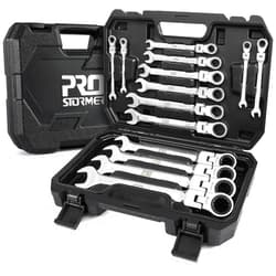 Prostormer 14-Piece SAE Flex-Head Ratcheting Wrench Set, 1/4