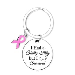 Dabihu Breast Cancer Survivor Gift Keychain Breast Cancer Awareness Gifts for Women Inspirational Chemo Gifts for Cancer Patients Friends Family Cancer Survivor Gift Jewelry Encouragement Gifts for Women