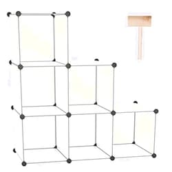 C&AHOME Cube Storage Organizer, 6-Cube Shelves Units, Closet Cabinet, DIY Plastic Modular Book Shelf, Ideal for Bedroom, Living Room, Office, 36.6