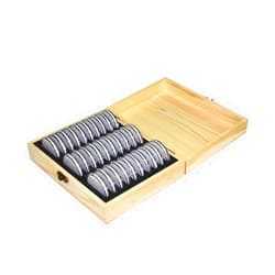 Lottoy Coin Cases,Coin Storage Box, 30 Grids Coin Holder Case with Storage Wooden Box Coin Collection Supplie for 20mm/25mm/30mm/35mm/40mm Coins