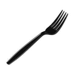 Dixie FH517 Plastic Cutlery, Heavyweight Forks, Black, 1000/Carton