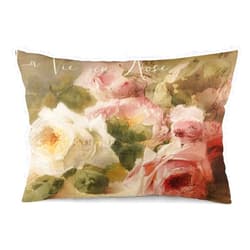 Wreioau Shabby Chic Rose Throw Pillow Case Rectangle Lumbar Decorative Pillow Cover Home Decor for Living Room Sofa Car Cozy Cushion Cover 12