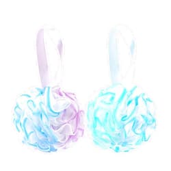 MIDELONG Bath Sponge Shower Loofahs Soft Mesh Poufs Body Wash Scrubber Bath Ball Exfoliating Loofahs Sponge Colorful 60g for Women and Men, Pack of 2