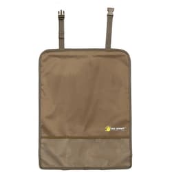 TIKE SMART Luxury Clean-Edge Kick Mat w/Mesh Pocket - Seat Back Protector and Seat Cover with Invisible Strap and Stiff Edging - Tan/Beige (1 Mat)