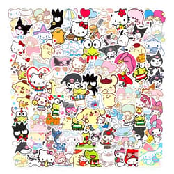 NIUKOY 100Pcs Kawaii Stickers, Anime Stickers, Helllokitty Stickers MyMelody&Kuromi Cute Stickers Pack Kids Waterproof Sticker Aesthetic Vinyl Stickers, Skateboard Stickers for Teens Girls Kids