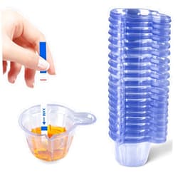 DAWUSONG 200 Pack Disposable Urine Cups, 40ml Plastic Urine Cups Urine Specimen Container Cups for Pregnancy Test, Ovulation Test, pH Test