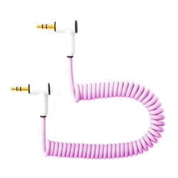 MyVolts Candycord Korg Volca/Pocket Operator Special Audio Cable, Angled mini Jack to Angled mini Jack, Curly 20cm to 30cm, Jellybean Purple Colour
