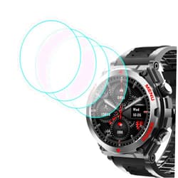 Smaate Compatible with Bvlrksc Lyaarka Brhgph Jdcrsj S66 1.52”, Round Smart Watch Tempered Glass Screen Protector, 4PCs, 9H