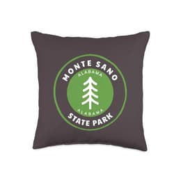 Monte Sano State Park AL Alabama Souvenirs Monte Sano State Park Alabama AL Tree Badge Vacation Throw Pillow, 16x16, Multicolor